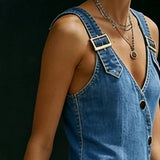 Lalie | Robe longue en denim boutonnée