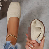 Ballerines tissées à bout fermé, semelle basse, couleur beige