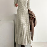 Sarah | Robe Maxi en Tricot Câblé Confortable