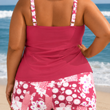 MARGUERITE | PLUS SIZE PRINTED TANKINI SHORTS SET