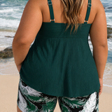 SIMONE | PLUS SIZE ELEGANT TANKINI SHORTS SET