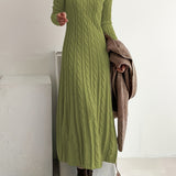Sarah | Robe Maxi en Tricot Câblé Confortable