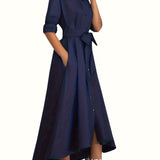 Martine | Robe Maxi Boutonnée Parfaite pour les Fêtes