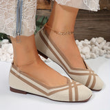 Ballerines beiges respirantes avec rayures marron et bride décorative