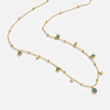 Marthe – Collier en or avec pendentif vert