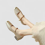 Chaussures bébé dorées à bride réglable, semelle et talon bijou