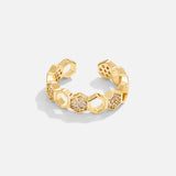 Frédérique – Bague plaquée or avec perle décorative