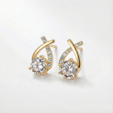 Léonie – Boucles d’oreilles en or avec croix et oxydes de zirconium