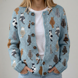 Béatrice | Cardigan motif chats