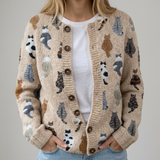 Béatrice | Cardigan motif chats