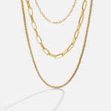 Joséphine – Collier en or à trois rangs avec mailles délicates