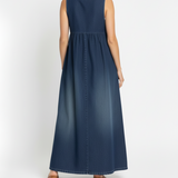 Capucine | Robe maxi en denim lavé vintage