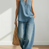 Adrienne | Ensemble deux pièces denim vintage