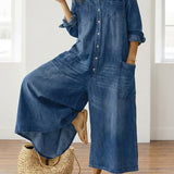 Anaïs | Combinaison en denim vintage à boutons
