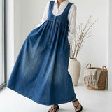 Capucine | Robe maxi en denim lavé vintage