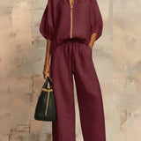 Alba | Ensemble de deux pièces : Chemise décontractée et pantalon large