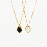 Véronique – Collier double en or avec détails noirs